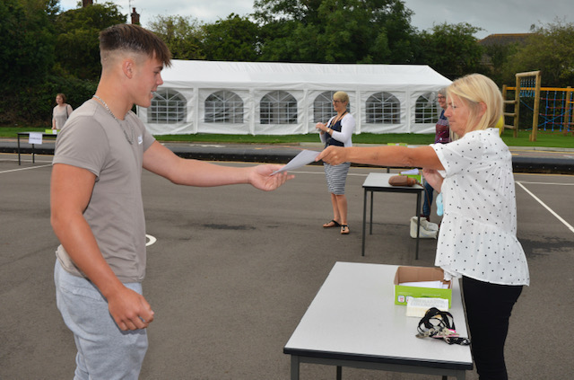 Boy receiving results