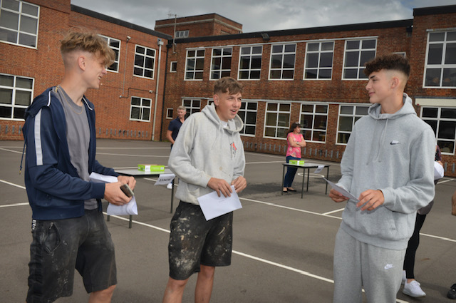 Group of boys with results